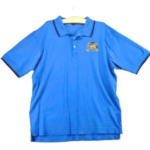 Devon & James Leinenkugel's Sunset Wheat Polo Shirt Mens XL Blue High Low Hem